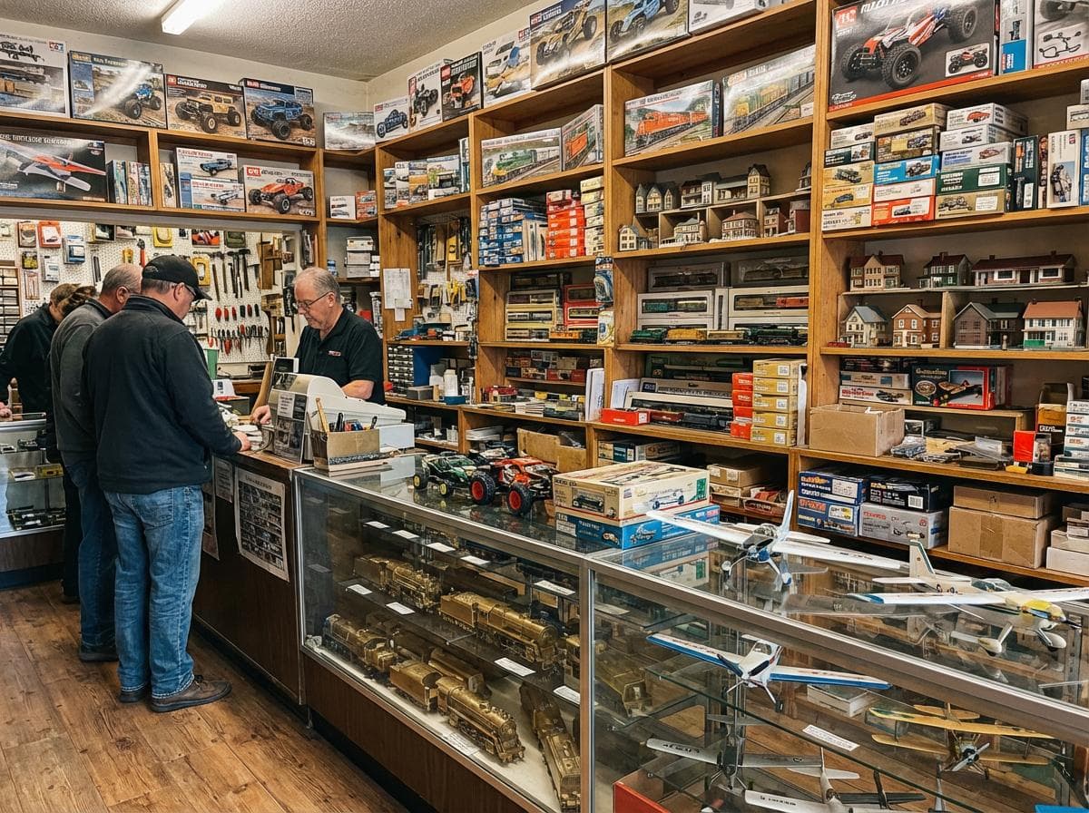 Boutique de modélisme (maquettes, trains, avions, voitures RC) équipée de Sora Caisse POS